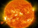 The sun with a corona mass ejection