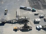 an aerial view of a construction site with machinery