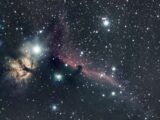 Beautiful image of the Horsehead Nebula and surrounding star field in Orion constellation.
