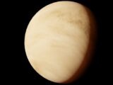 Detailed view of the planet Venus with a dark cosmic background.