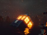 a video game with a spaceship and stars in the sky