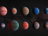 a group of nine planets in the sky
