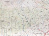 A map of the area of a mountain
