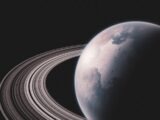 ringed planet in black space