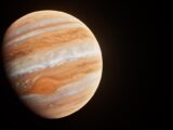 a close up of a planet with a black background