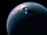 an artist's rendering of a space station in orbit